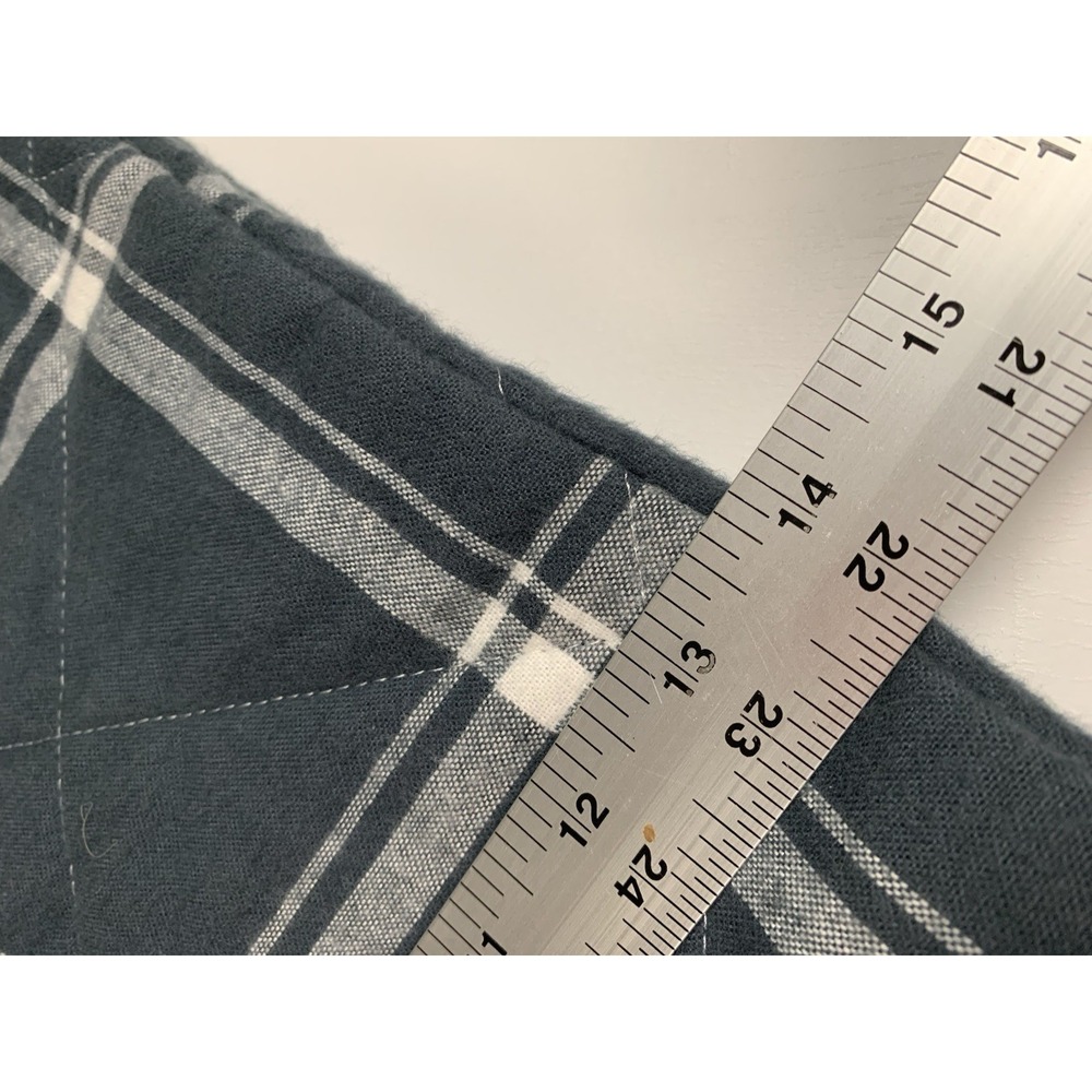 The Company Store Slate Blue and White Plaid Quilted Pillow Sham - Picture 8 of 9